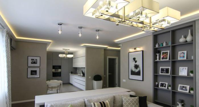 Illuminazione nel design della cucina-soggiorno