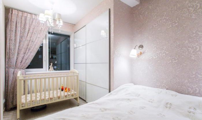 Design nello stile di un classico moderno per una camera da letto e un asilo in una stanza