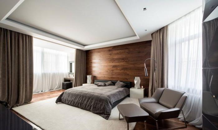 Design moderno di una grande camera da letto