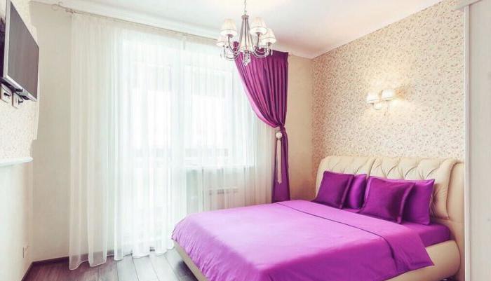 Combinazioni di colori di pareti e tende nella camera da letto