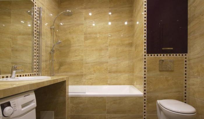 Design del bagno monolitico con wc e lavatrice