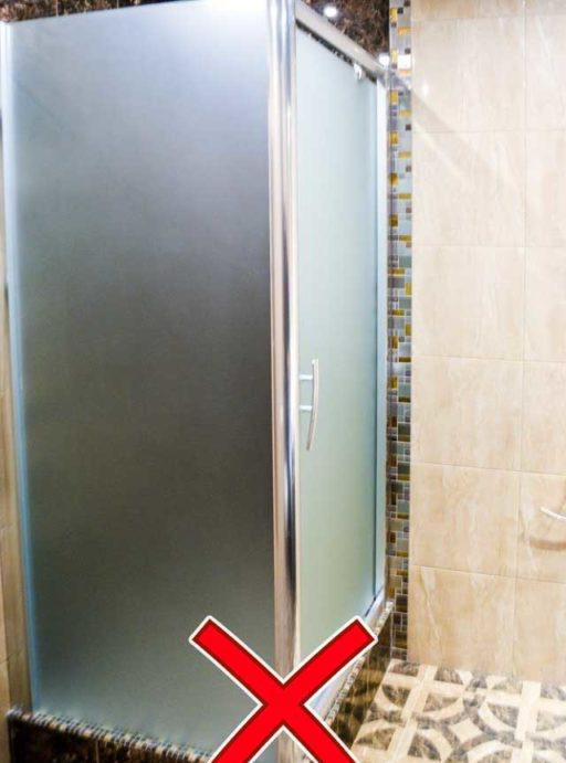 Vetro opaco satinato nella doccia #design #bagno