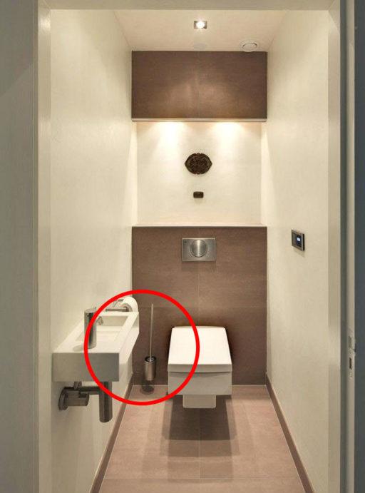 Toilette con spazzola sospesa in acciaio inossidabile