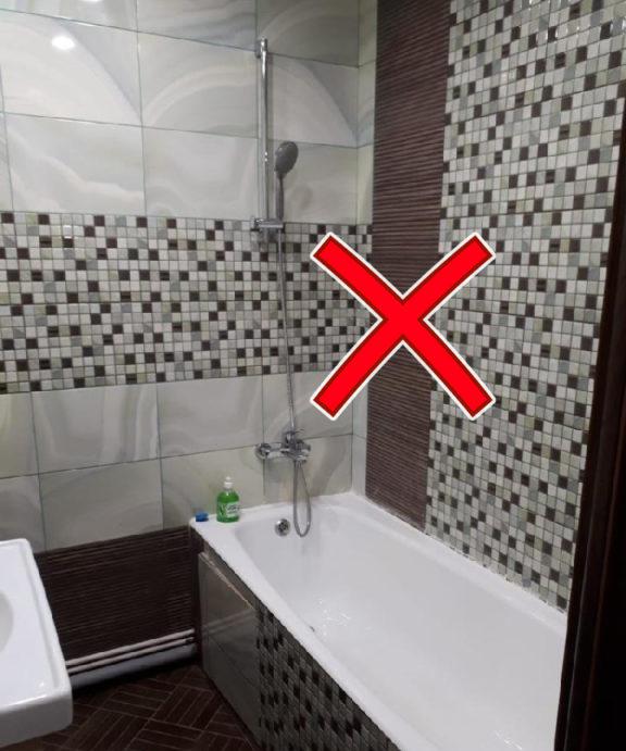 Errata distribuzione di piastrelle sulle pareti del bagno #design #bath