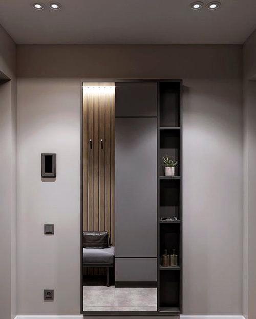 Interno di un corridoio moderno nei toni del grigio