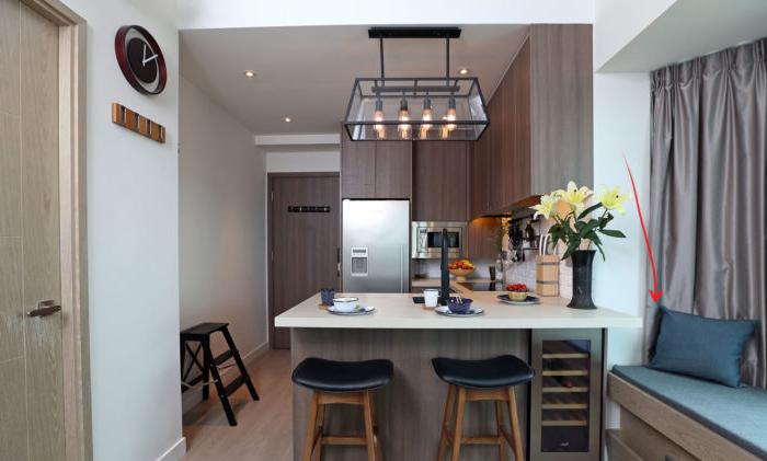Design moderno della cucina-soggiorno