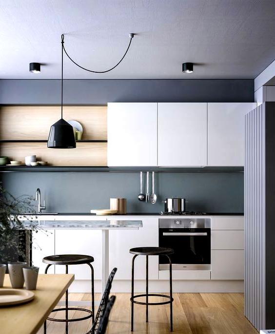 Foto di cucina in stile scandinavo in un tipico appartamento