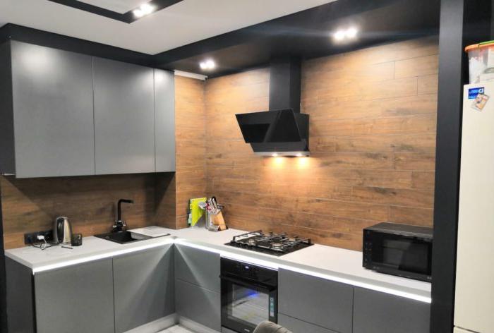 interior design di una cucina di 9 mq in un tipico appartamento